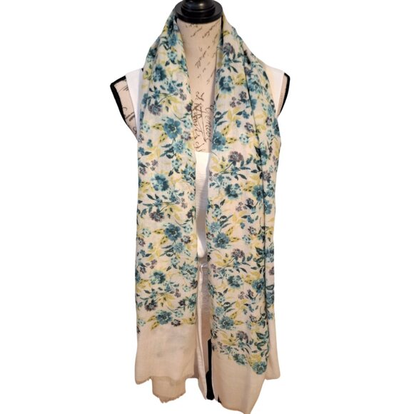 Vintage Banana Republic Womens Scarf Floral - Boho Cottagecore Feminine - Picture 1 of 7